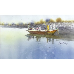 Farooq Aftab, 14 x 21 Inch, Watercolor on Paper, Seascape Painting, AC-FQB-002